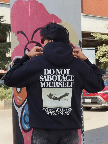sabotage black premium hoodie