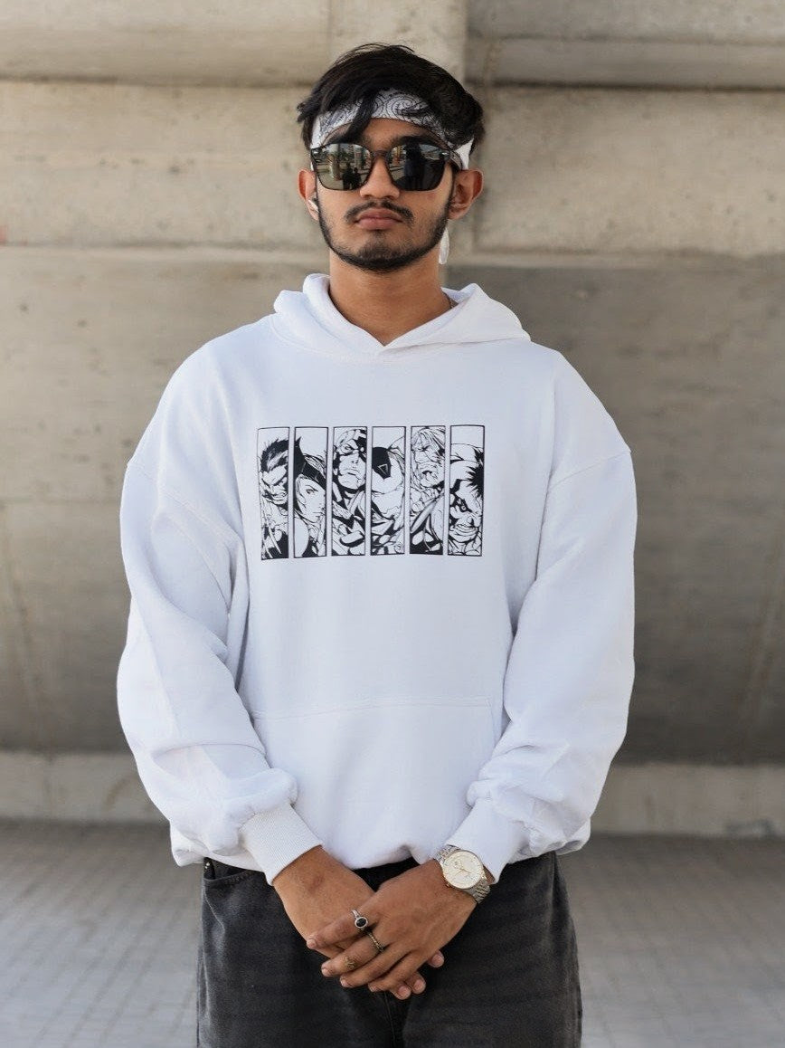 MARVEL PREMIUM OVERSIZED WHITE HOODIE