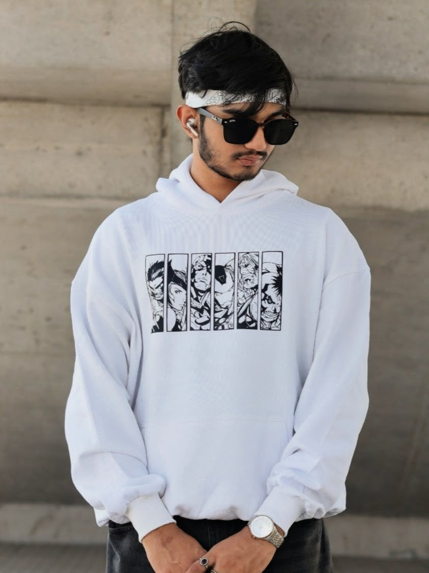 MARVEL PREMIUM OVERSIZED WHITE HOODIE