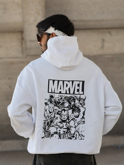 MARVEL PREMIUM OVERSIZED WHITE HOODIE