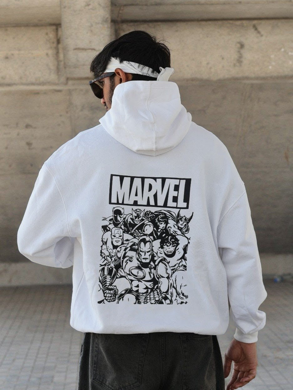 MARVEL PREMIUM OVERSIZED WHITE HOODIE