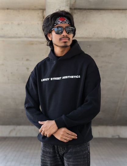 LOWKEY PREMIUM OVERSIZED BLACK HOODIE
