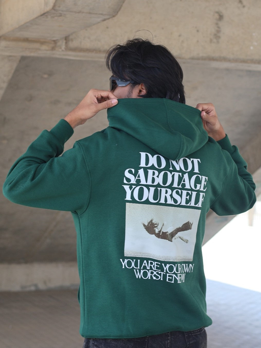 SABOTAGE PREMIUM OVERSIZED GREEN HOODIE