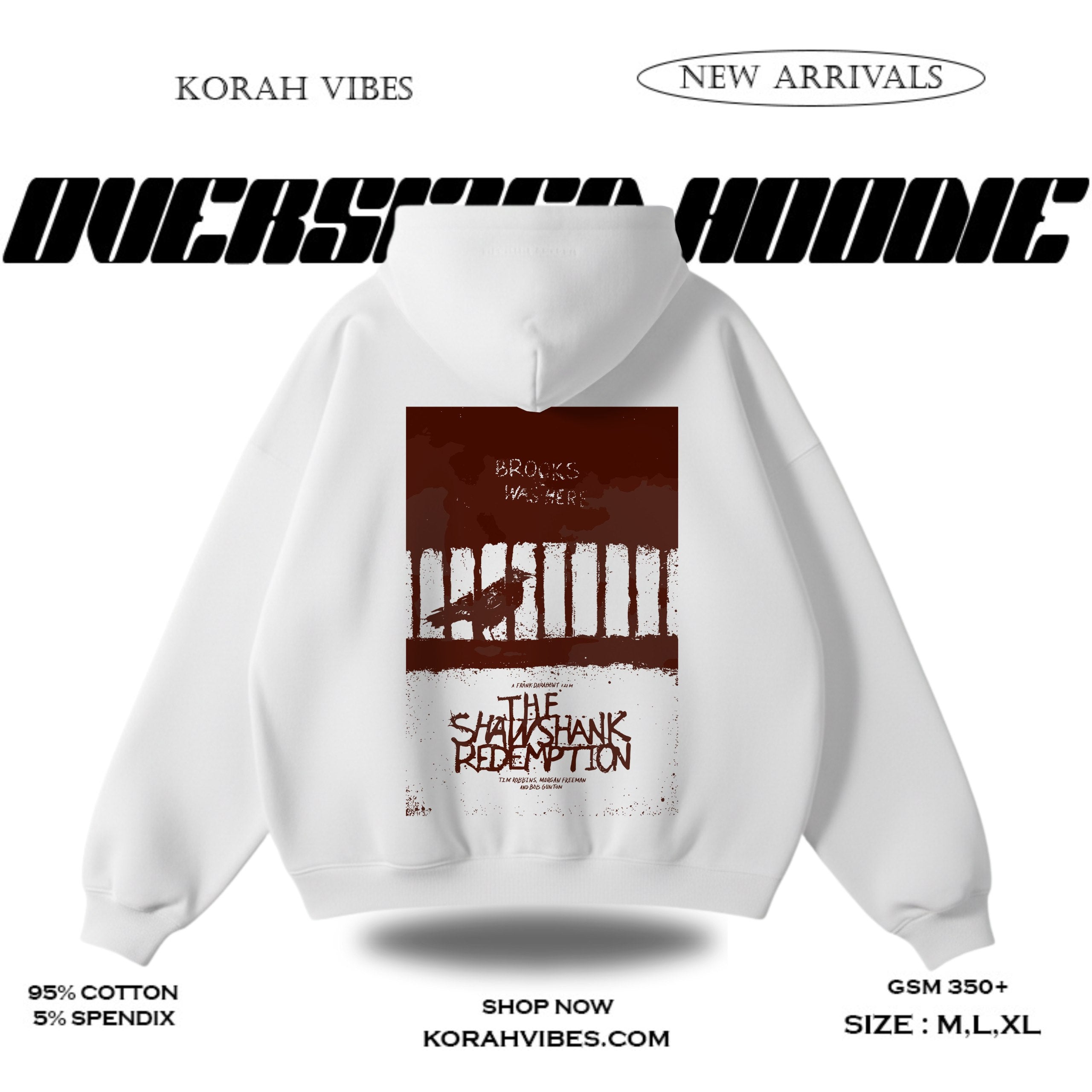 REDEMPTION PREMIUM OVERSIZED WHITE HOODIE