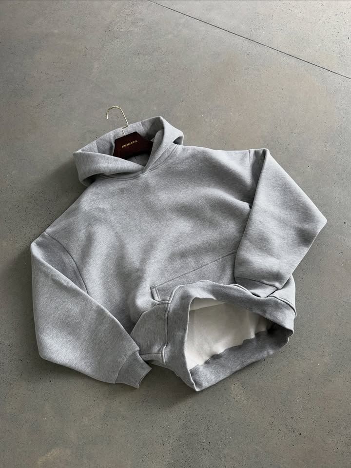 GRAY SOLID COLOUR PREMIUM OVERSIZED HOODIE