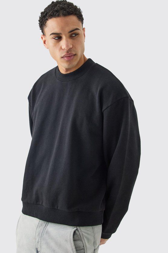 SOLID BLACK PREMIUM OVERSIZED SWEATSHIRT