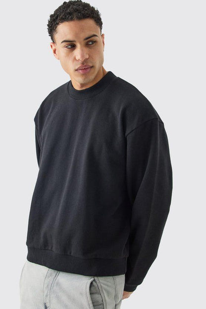 SOLID BLACK PREMIUM OVERSIZED SWEATSHIRT