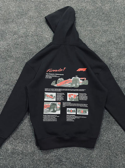 F1 PREMIUM OVERSIZED BLACK  HOODIE