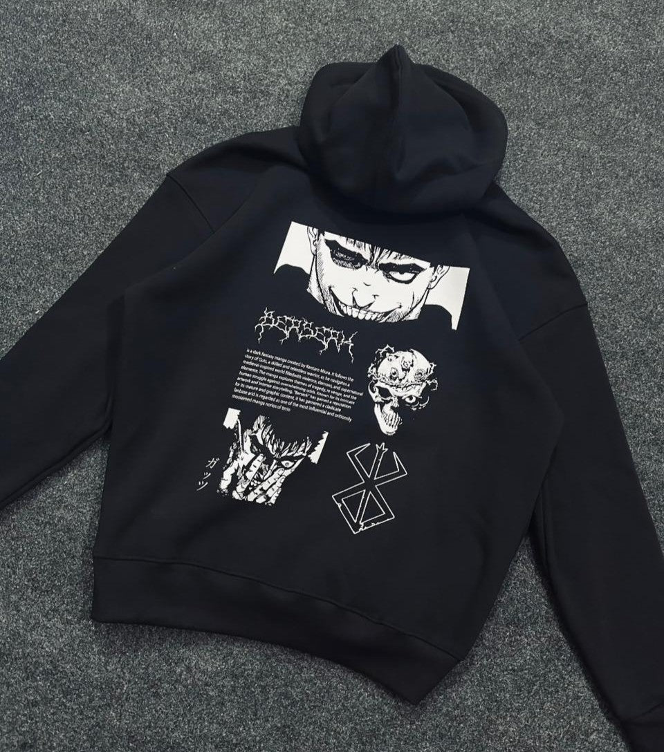 Berserk Black Oversized Hoodie