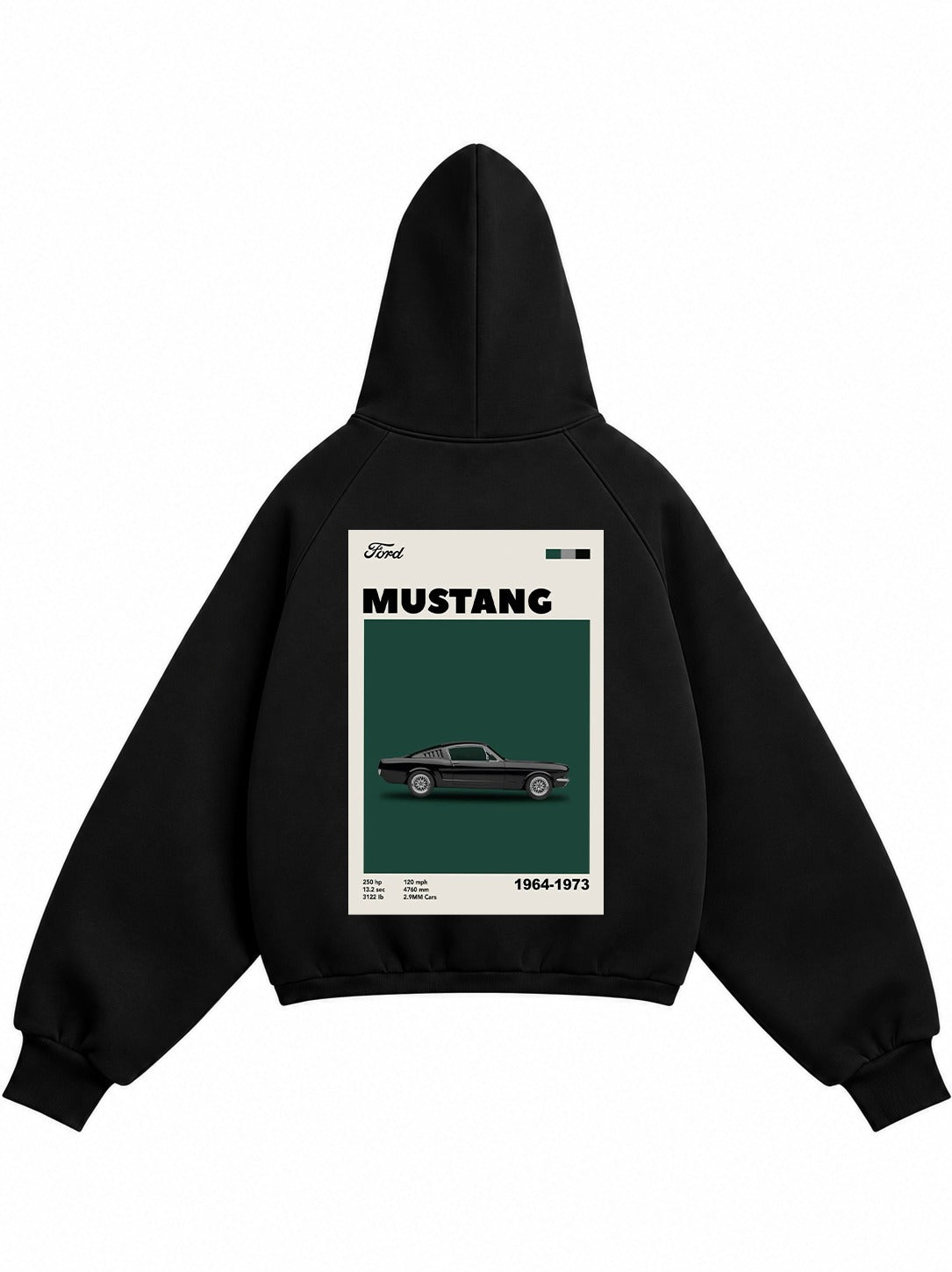 MUSTANG EDDITION PREMIUM OVERSIZED BLACK HOODIE.