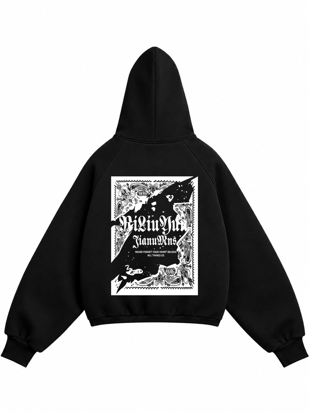 NEVER FORGET EDDITION PREMIUM OVERSIZED BLACK HOODIE