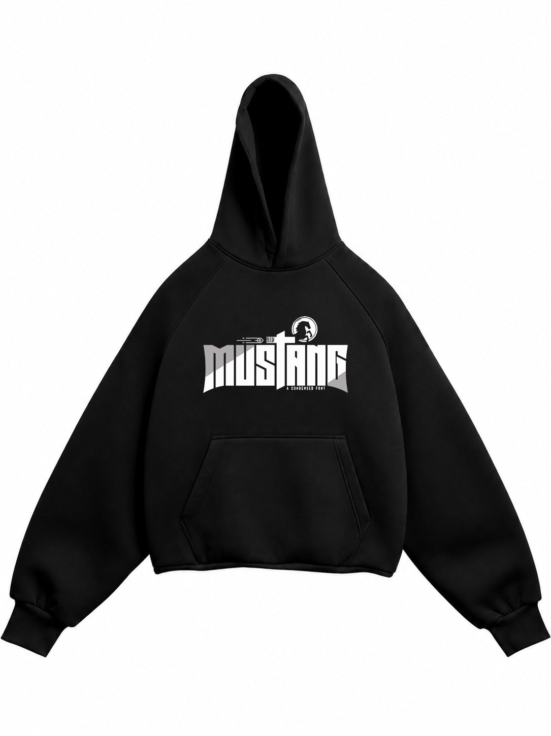 MUSTANG EDDITION PREMIUM OVERSIZED BLACK HOODIE.