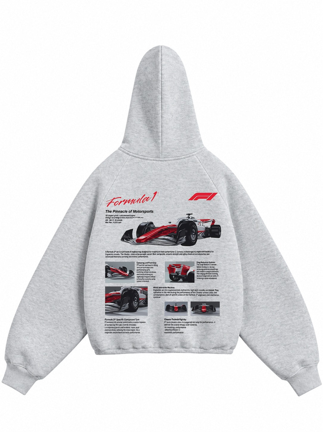F1 EDDITION PREMIUM OVERSIZED GRAY HOODIE