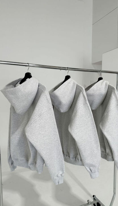 GRAY SOLID COLOUR PREMIUM OVERSIZED HOODIE
