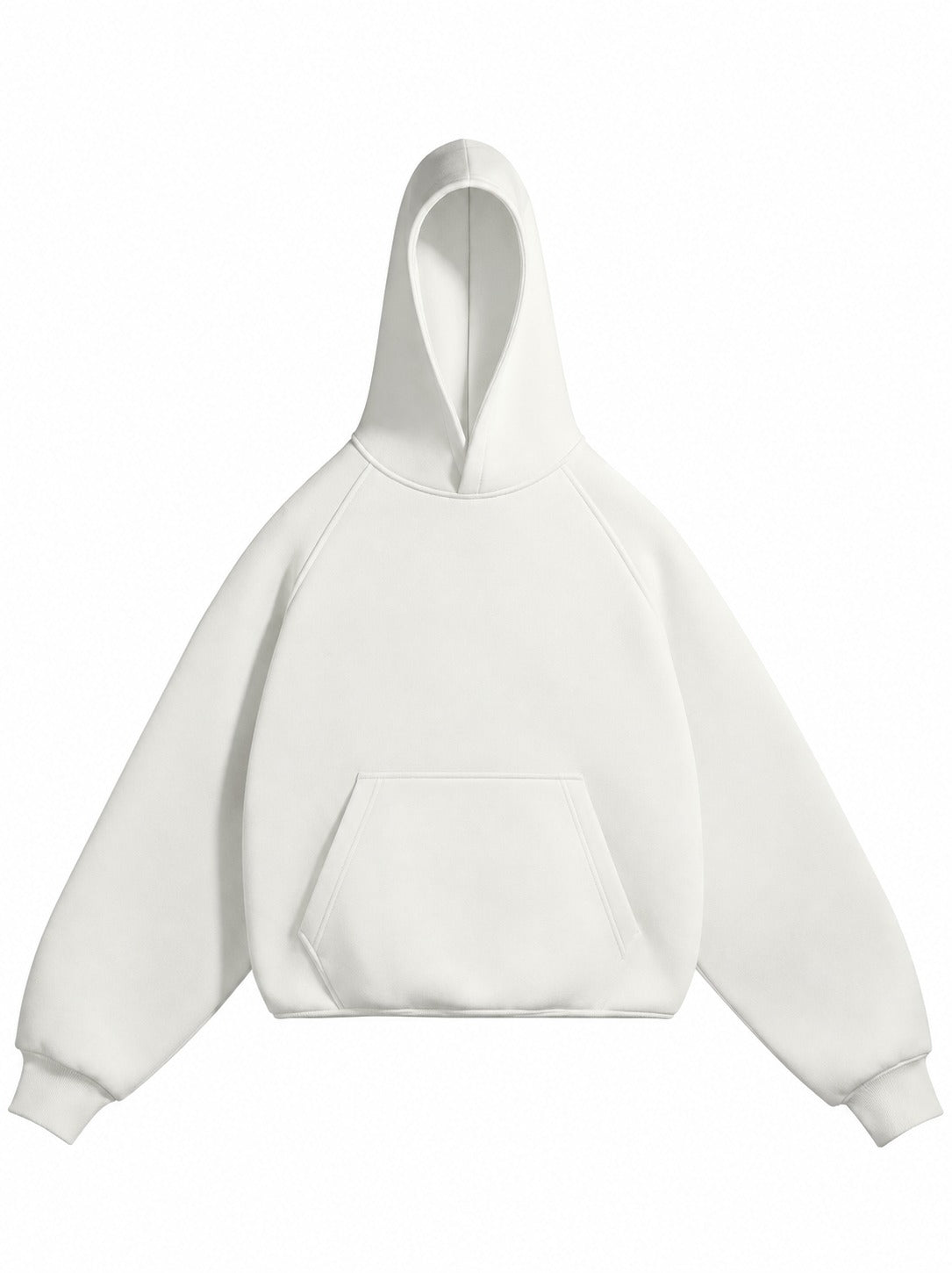 PREMIUM OFF-WHITE SOLID ESSENTIAL HOODIE.