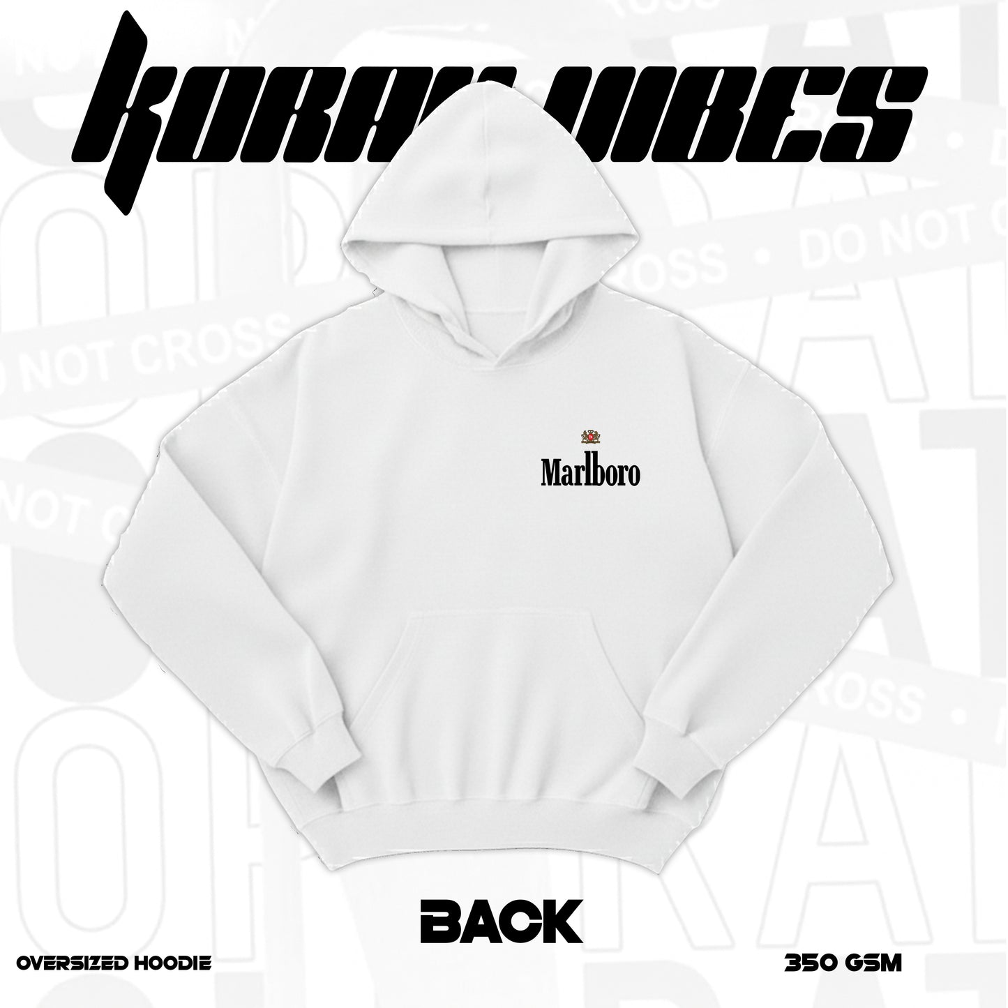 MARLBORO PREMIUM OVERSIZED WHITE HOODIE