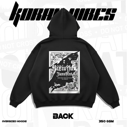 NEVER FORGET PREMIUM OVERSIZED BLACK HOODIE