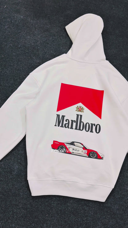 MARLBORO PREMIUM OVERSIZED WHITE HOODIE