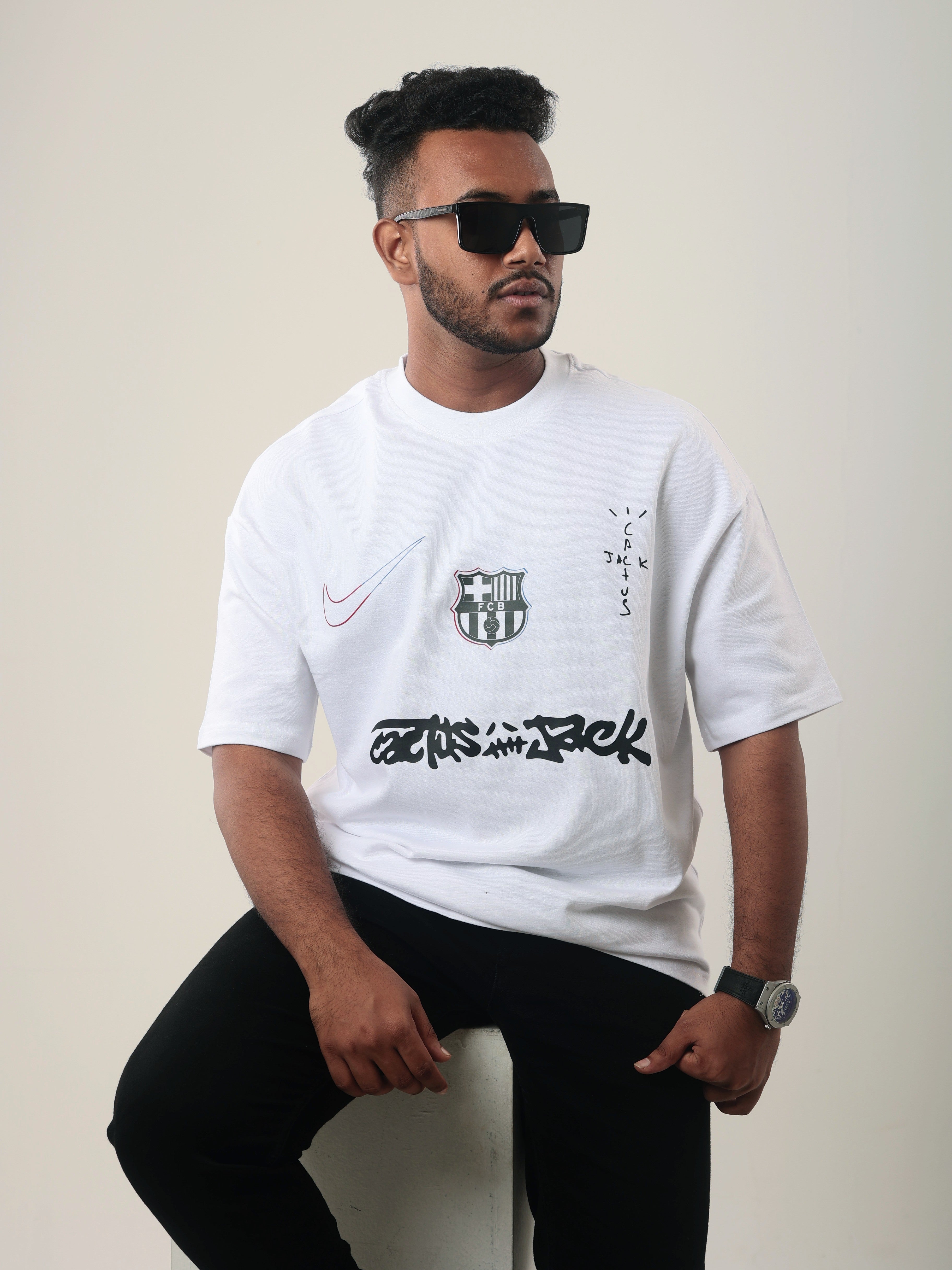 FCB WHITE DROPSHOULDER TSHIRT