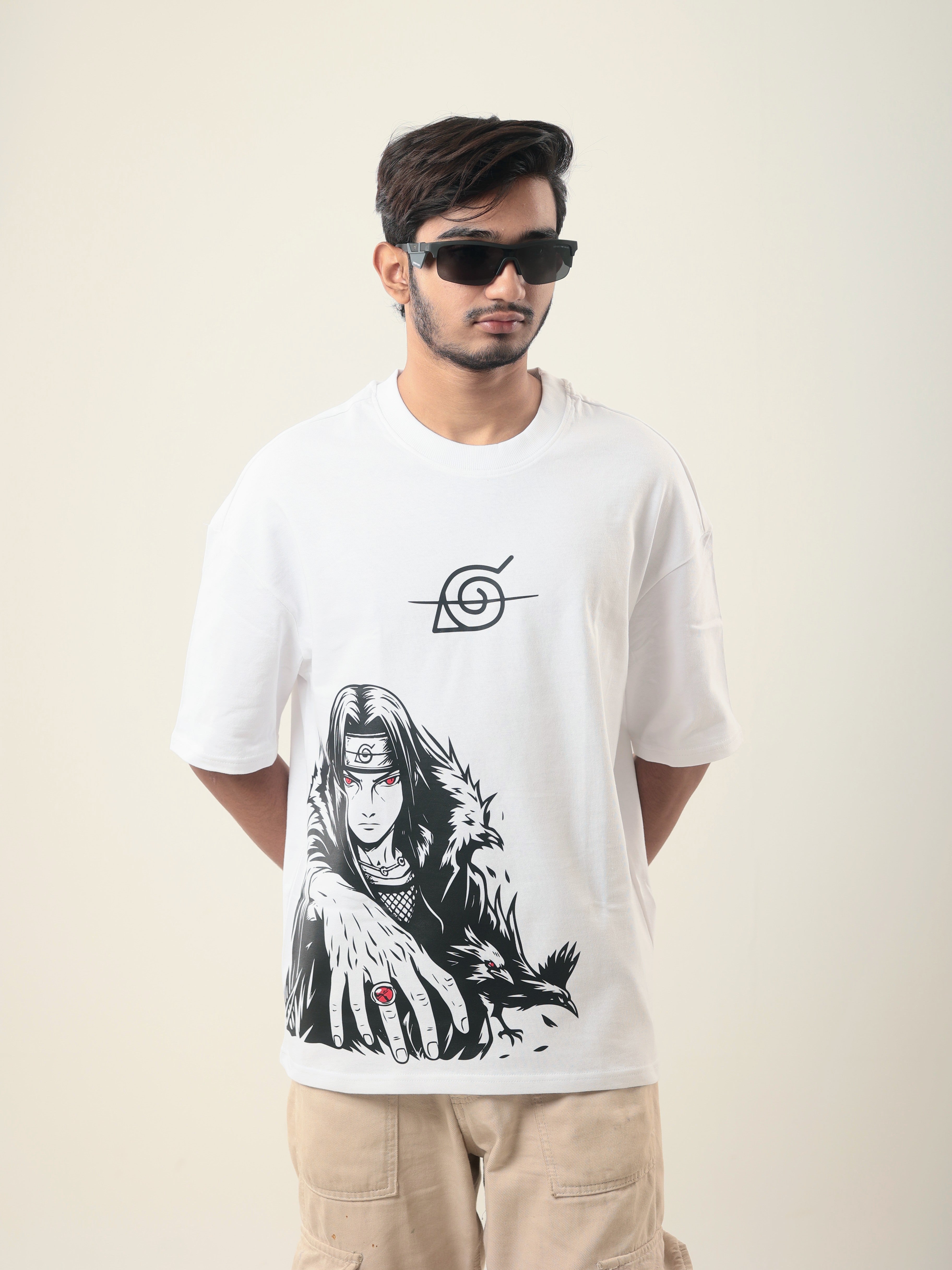 ITACHI UCHIHA WHITE PREMIUM OVERSIZED TSHIRT