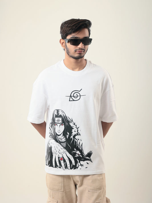 ITACHI UCHIHA WHITE PREMIUM OVERSIZED TSHIRT