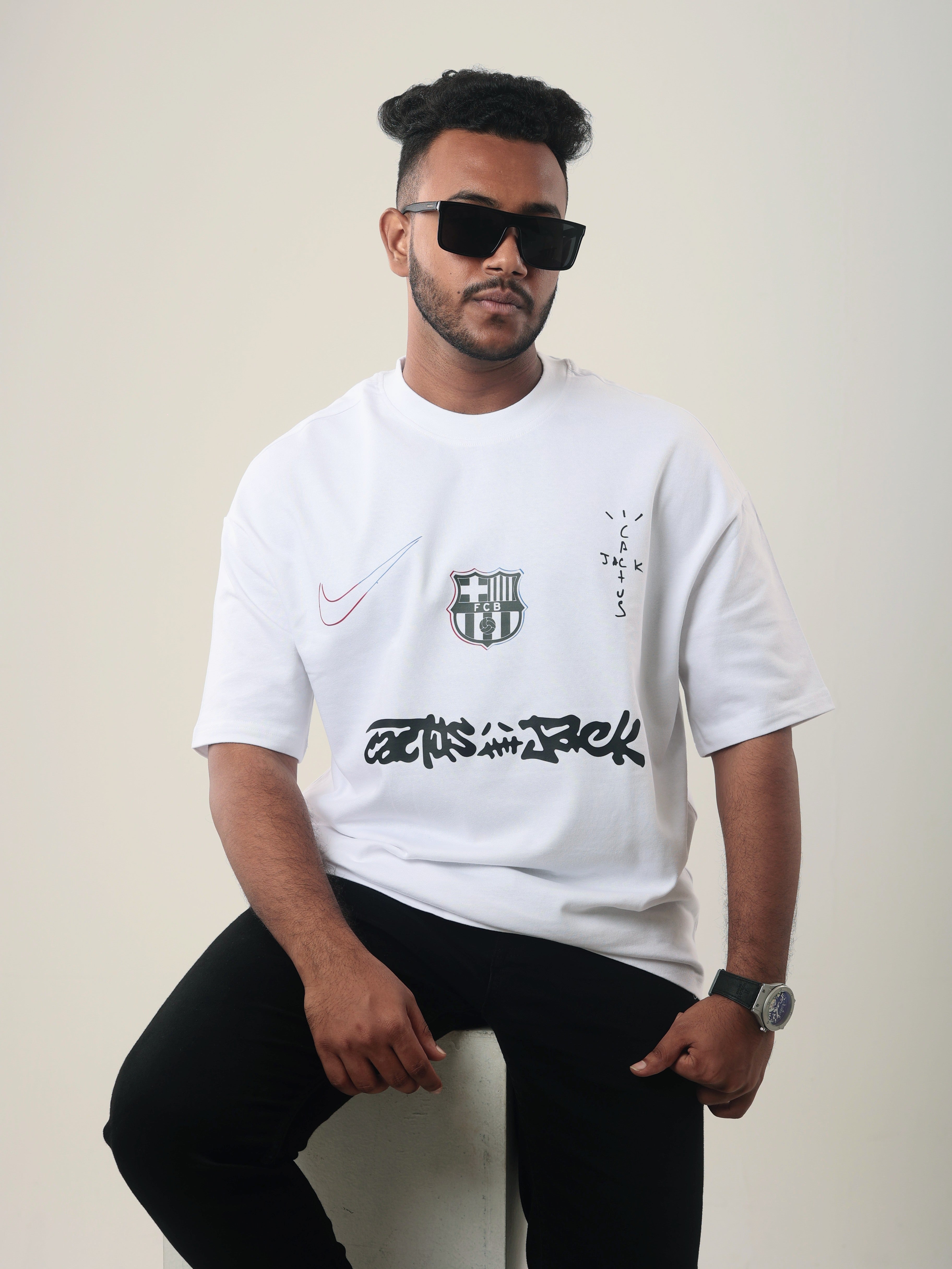 FCB WHITE DROPSHOULDER TSHIRT